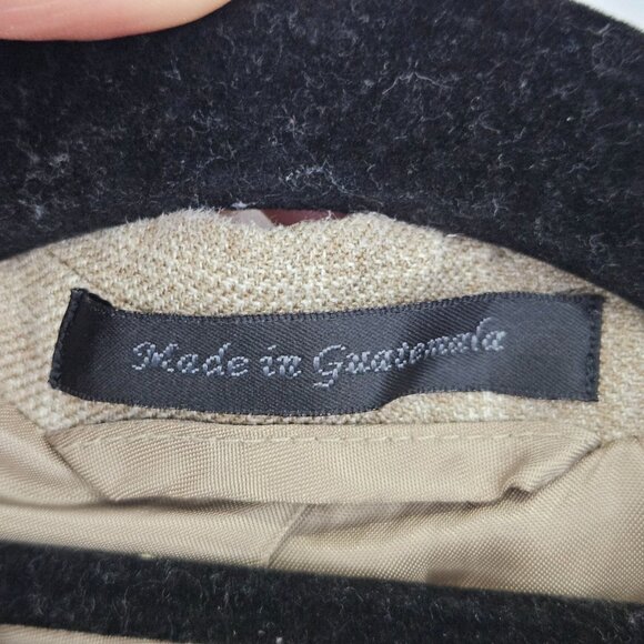 Lauren Ralph Lauren Mens 42R Beige Plaid Blazer Jaket 65% Wool 20% Silk 15% Line - Picture 2 of 14